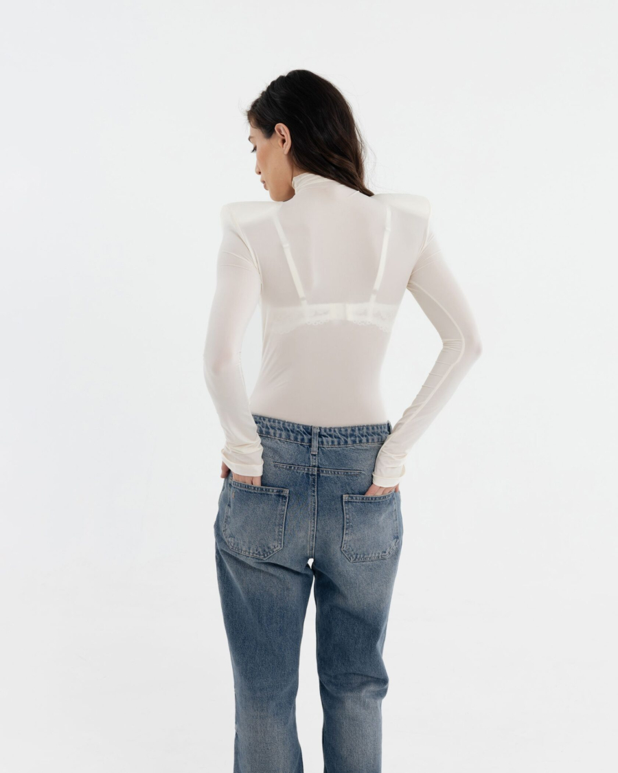 Облегающее боди YONSRU, цвет: молочный,  купить онлайн