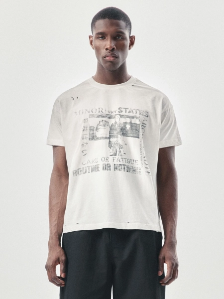 Футболка с принтом NAIPACHE, цвет: белый, 2611006000 купить онлайн