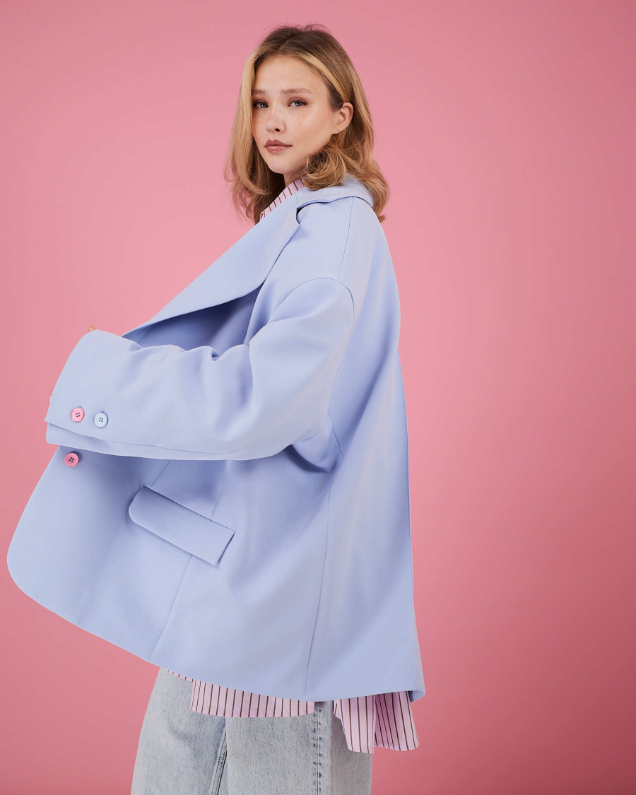 Пиджак макси TABOO, цвет: голубой, Blzr04 купить онлайн