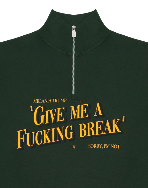 Свитшот на молнии с принтом SORRY, I’M NOT, цвет: зеленый,  купить онлайн