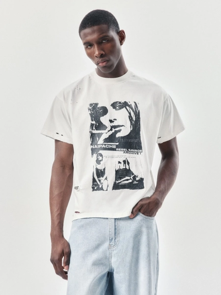 Футболка с принтом NAIPACHE, цвет: белый, 2611004000 купить онлайн