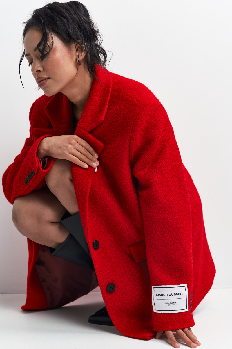 Пальто-жакет Волнующий красный Erist store, цвет: красный, НФ-00003238 купить онлайн