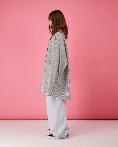 Рубашка макси овер #35 TABOO, цвет: черно-белый, Rub35 купить онлайн