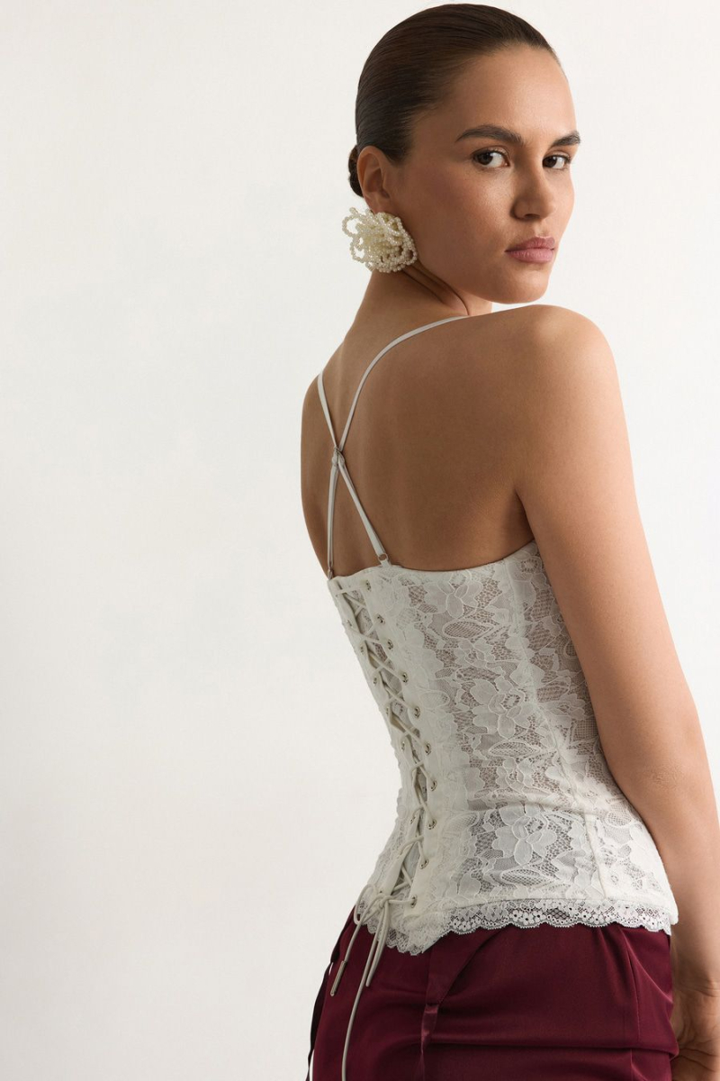 Корсет кружевной TOPTOP, цвет: белый, TT.124.18657.100 купить онлайн