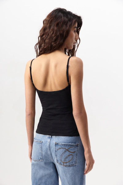Топ трикотажный с кружевом Charmstore, цвет: Черный, 214-57865-880 купить онлайн