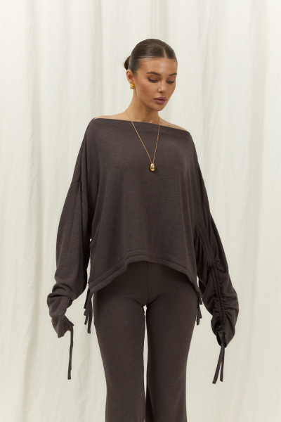 Джемпер ramona с завязками ELASTIC, цвет: коричневый,  купить онлайн