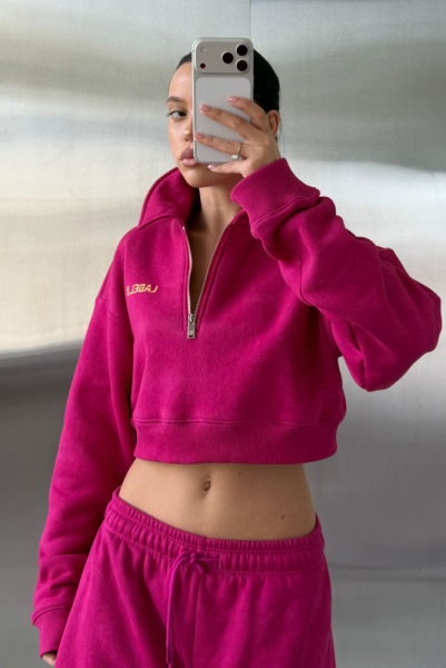 Свитшот поло укороченный