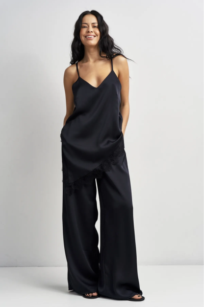 Брюки атласные