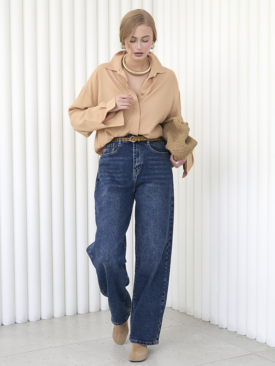 Джинсы-баллон I.B.W., цвет: джинсовая, синий, TR036 купить онлайн