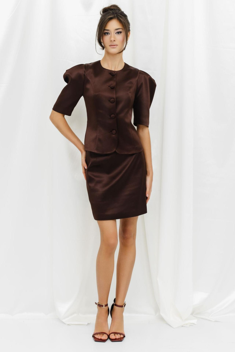 Юбка из атласа мини