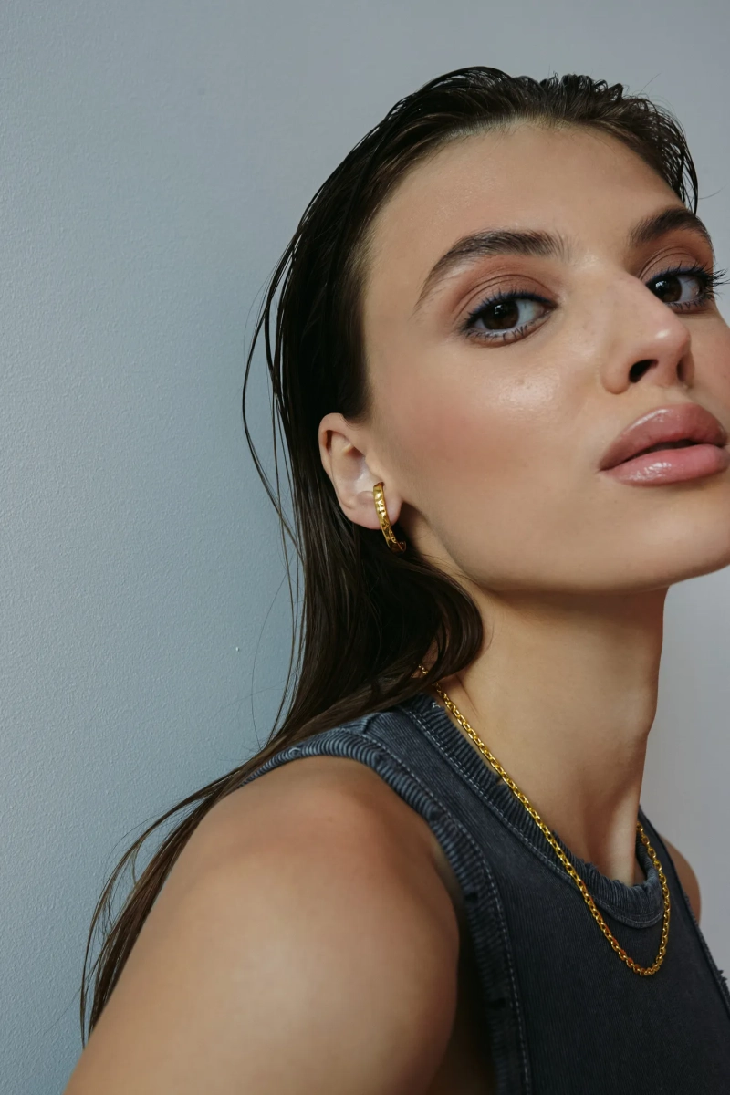 Серебряные серьги «Слияние» gold
