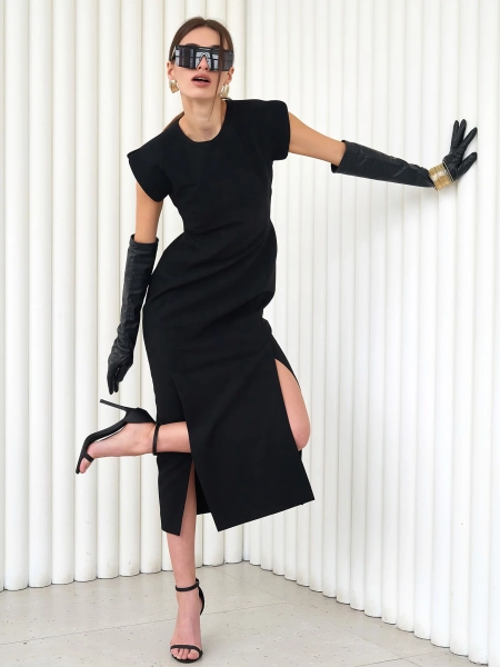 Платье с рельефами и крыльями I.B.W., цвет: Черный, DR068 купить онлайн