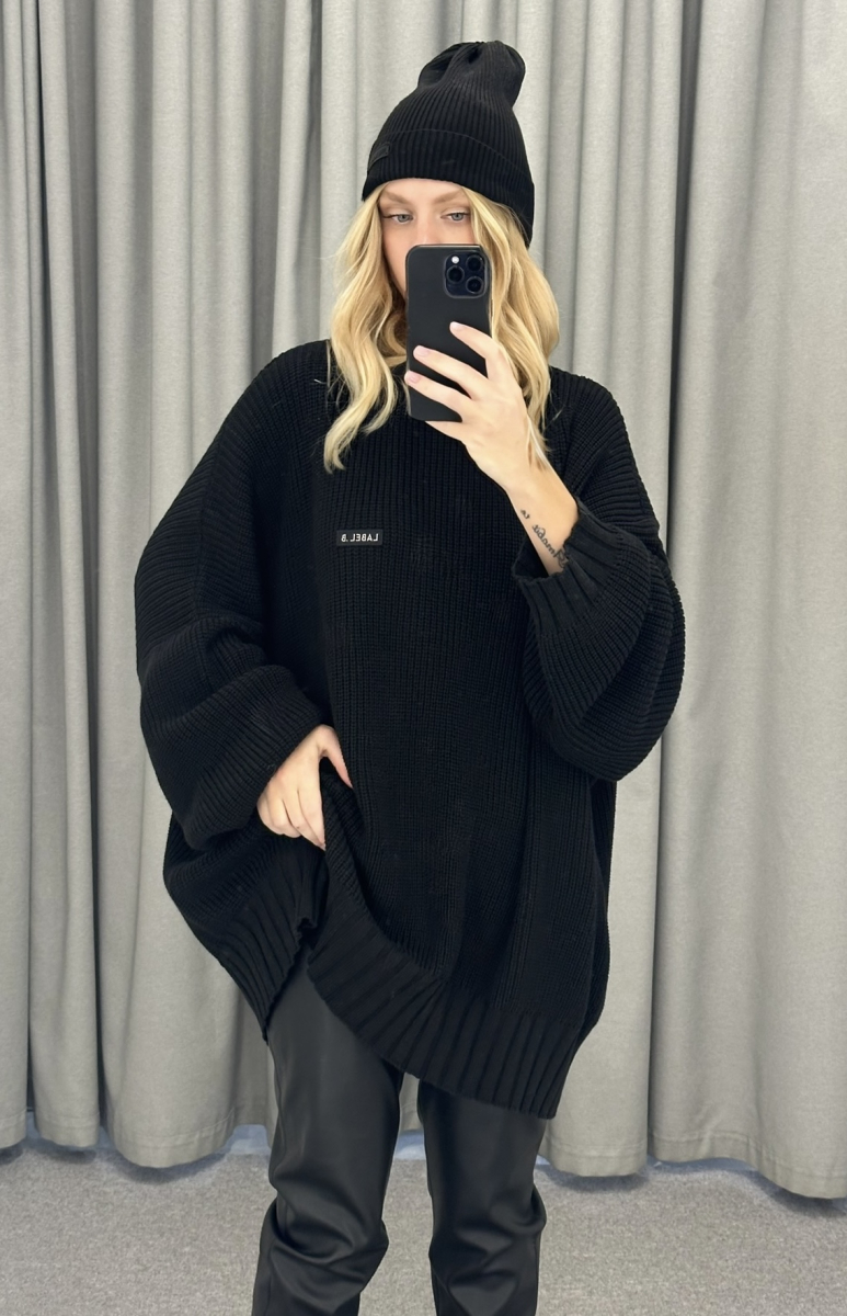 Джемпер объемный вязаный BLACK Label .B, цвет: black, Kn.02.6BLC купить онлайн