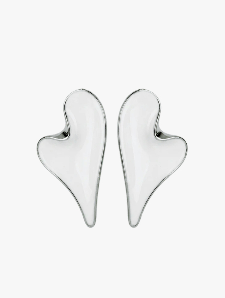 Серьги «Белое сердце»