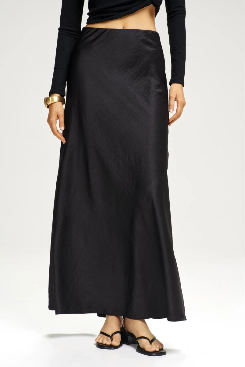 Юбка-годе атласная Black Erist store, цвет: Черный, НФ-00003081 купить онлайн