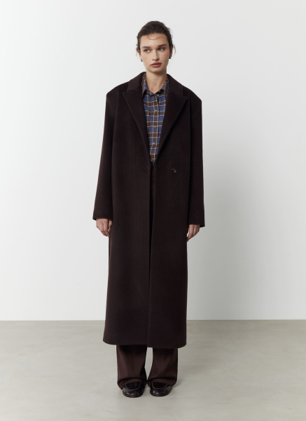 Пальто прямого силуэта с поясом ALL WE NEED, цвет: коричневый, 2608W5176-19 купить онлайн