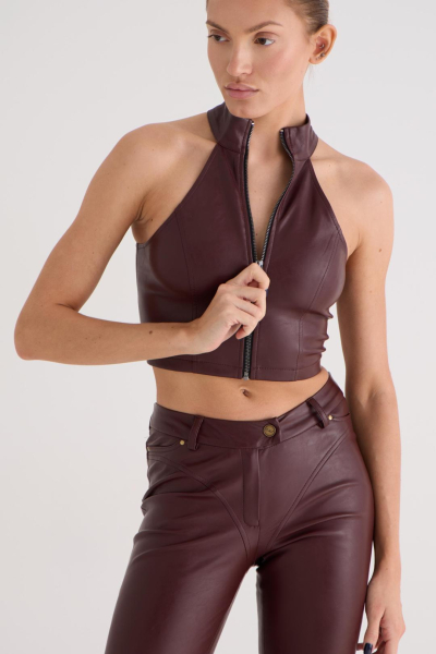 Топ халтер Noir CULT, цвет: Бордовый,  купить онлайн