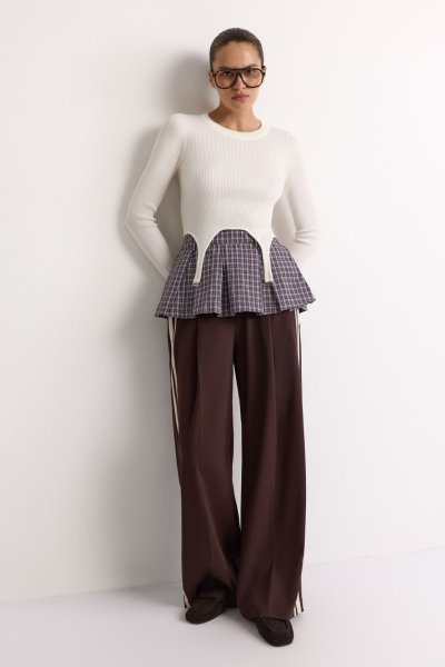 Джемпер с баской TOPTOP, цвет: белый, TT.050.17942.120 купить онлайн