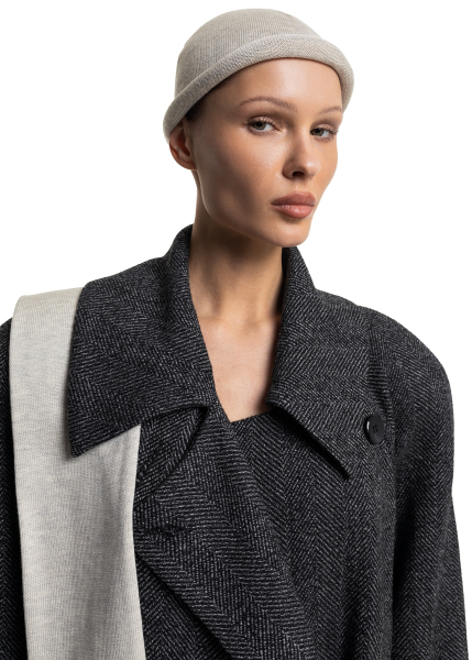 Шапка бини из хлопка ASYA SEMYONOVA, цвет: BEIGE 00-00002551 купить онлайн