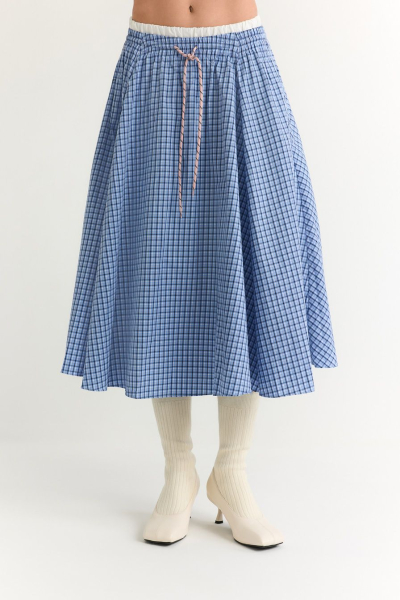 Юбка из 100% хлопка TOPTOP, цвет: голубой с принтом, TT.071.18818.601 купить онлайн