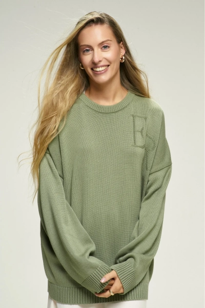 Джемпер Cotton ER Eucalyptus Erist store, цвет: зеленый, НФ-00000926 купить онлайн
