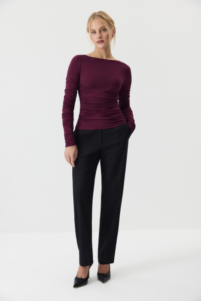 Лонгслив с драпировкой Charmstore, цвет: сливовый, 205-44265-680 купить онлайн