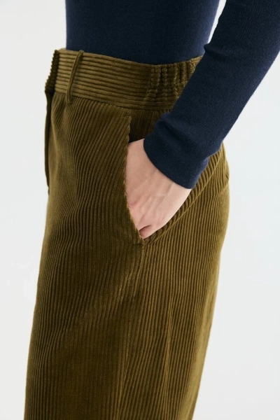 Брюки вельвет с заниженной талией Daisyknit, цвет: хаки, 1944 купить онлайн