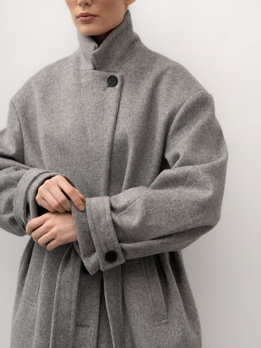 Пальто с поясом TRES, цвет: серый, НФ-00002719 купить онлайн