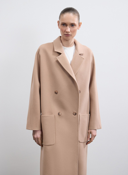 Пальто двубортное из шерсти и кашемира ALL WE NEED, цвет: бежевый, 2602W5112-02 купить онлайн