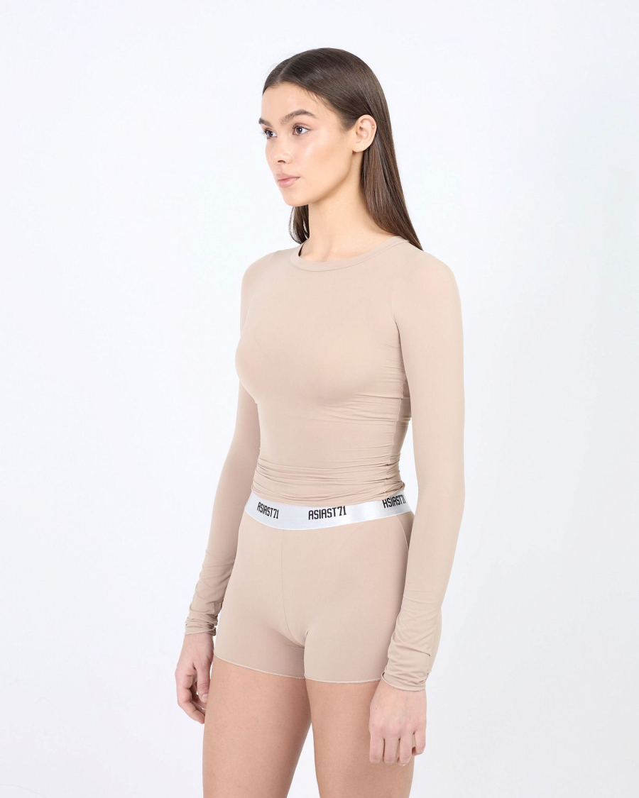 Шорты укороченные ASIA ST 71, цвет: бежевый, Ast71.skin-shortscrop-beige купить онлайн