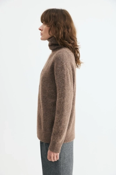 Кардиган свободного кроя из альпака Daisyknit, цвет: Кофейный,  купить онлайн