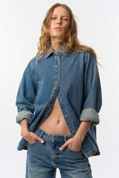 Рубашка Edith FASHION REBELS, цвет: синий FR24FW2SH400W310MB |новая коллекция купить онлайн