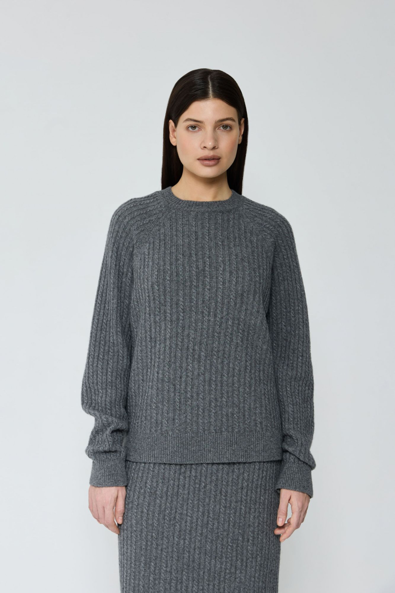 Костюм в косы из смесового кашемира AROUND, цвет: графит, 2911_14C15 купить онлайн