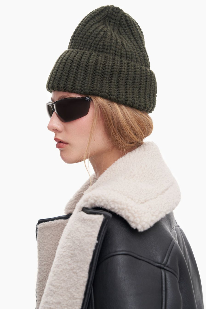 Шапка из смесовой шерсти мериноса TOPTOP, цвет: хаки TT.601.15345.510 купить онлайн