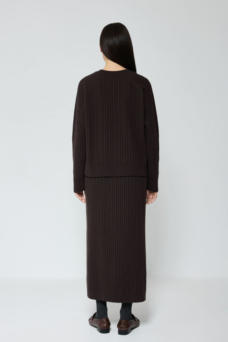 Костюм в косы из смесового кашемира AROUND, цвет: темно-коричневый, 2911_14C23 купить онлайн