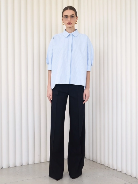 Рубашка оверсайз с коротким рукавом I.B.W., цвет: голубой, SH018 купить онлайн