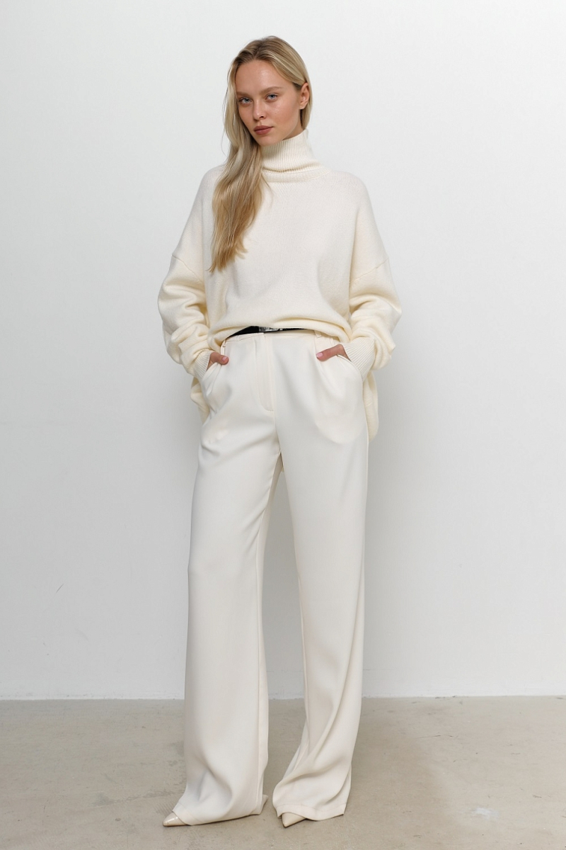 Свитер c горлом oversize Ricoco, цвет: молочный, 1825/1 купить онлайн