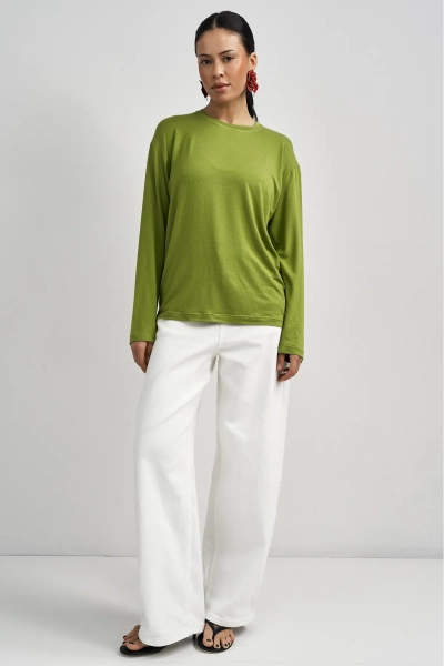 Лонгслив в цвете Лемонграсс Erist store, цвет: зеленый, НФ-00003511 купить онлайн