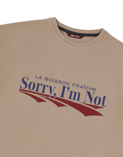 Футболка LA BOISSON FRAICHE SORRY, I’M NOT, цвет: бежевый,  купить онлайн