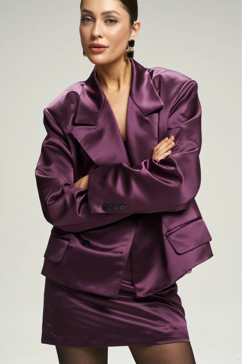 Жакет атласный Plum Erist store, цвет: сливовый, НФ-00002943 купить онлайн