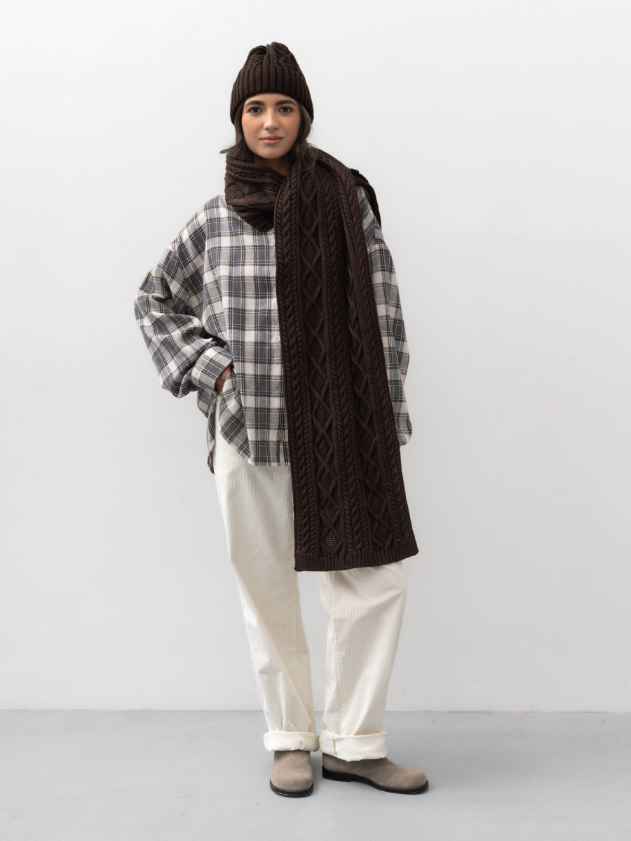 Шарф Tresse TRES, цвет: коричневый НФ-00002472 купить онлайн