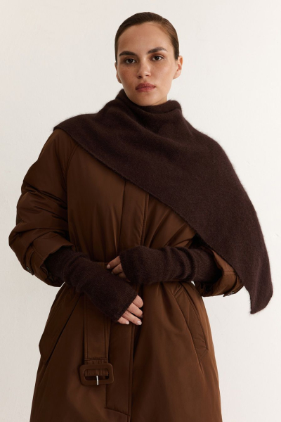 Перчатки из смесовой ангорской шерсти TOPTOP, цвет: коричневый TTS.619.18515.700 купить онлайн