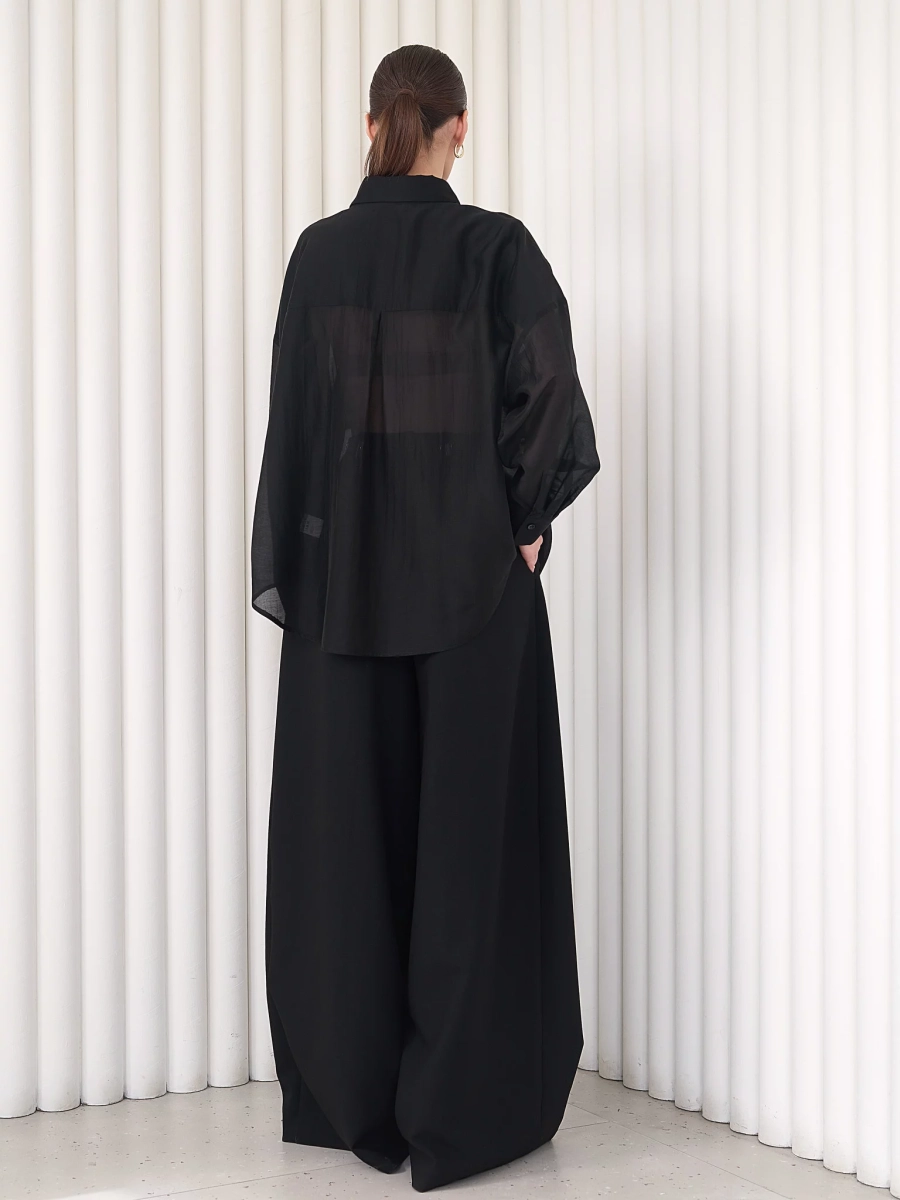 Блуза-рубашка воздушная I.B.W., цвет: Черный, BL030 купить онлайн