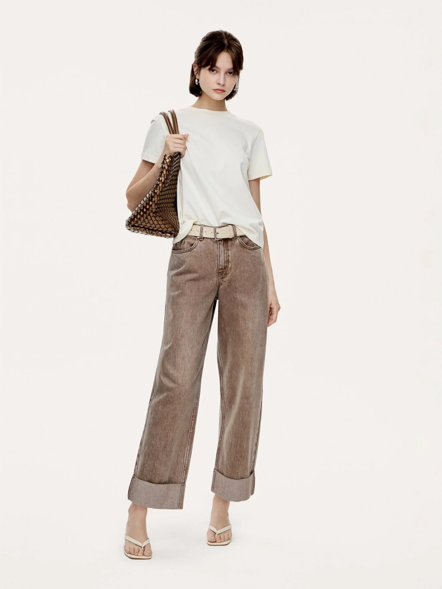 Женские джинсы с манжетами MUTED, цвет: светло-коричневый, 904825.WJNS0008_Light-brown купить онлайн