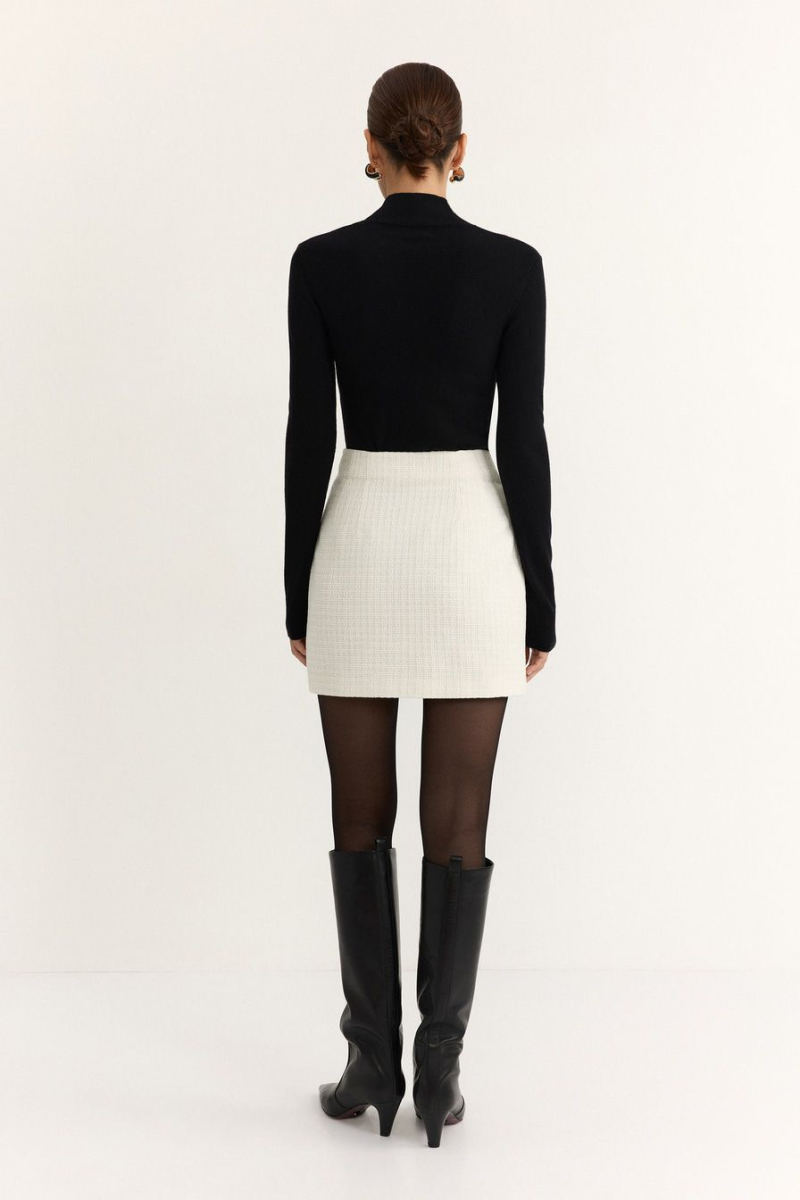 Твидовая юбка TOPTOP, цвет: молочный, TTS.070.19306.120 купить онлайн