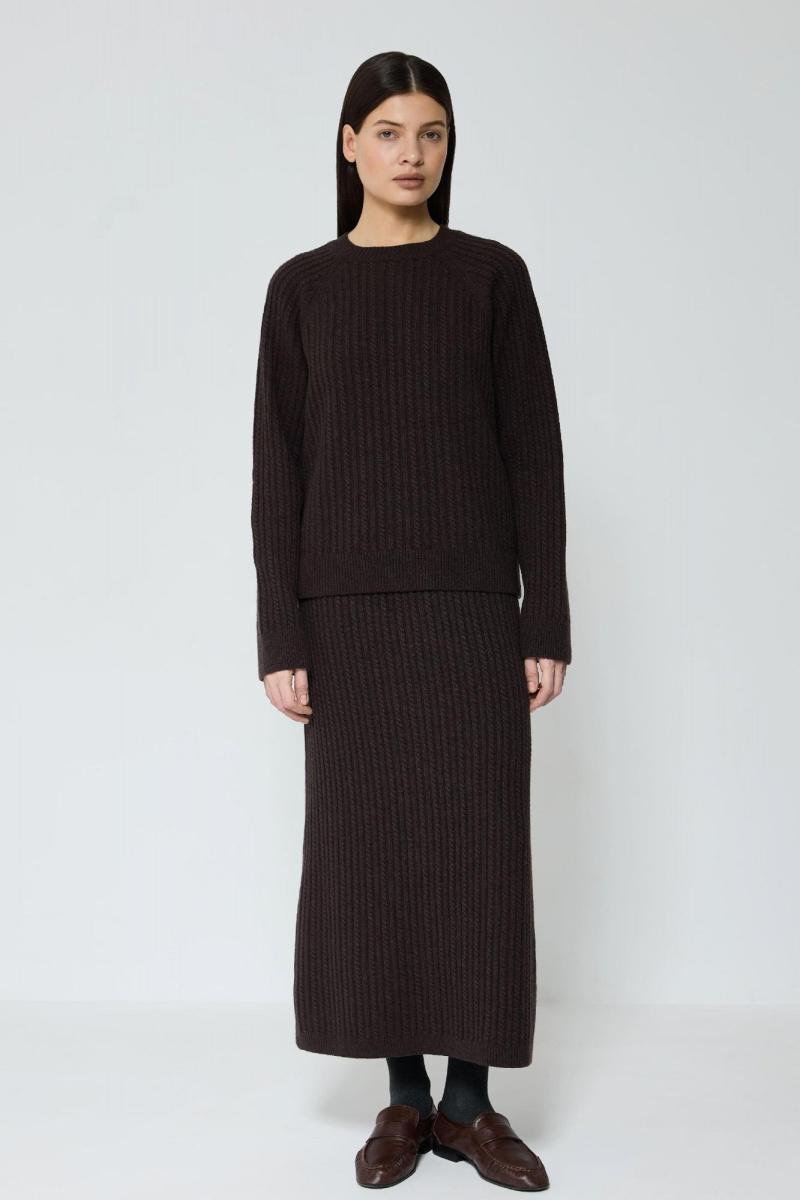 Костюм в косы из смесового кашемира