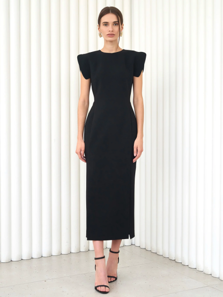 Платье с рельефами и крыльями