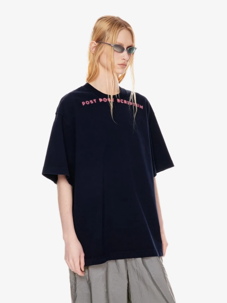 Футболка оверсайз с принтом POST POST SCRIPTUM, цвет: синий, 1146.11.00.BLU купить онлайн