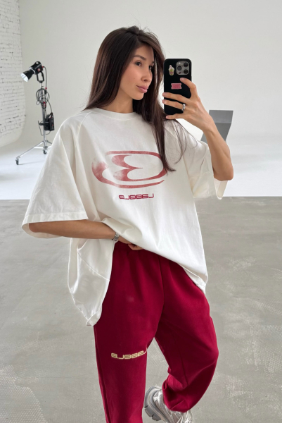 Джоггеры оверсайз (красная) Label .B, цвет: мультиколор,  купить онлайн