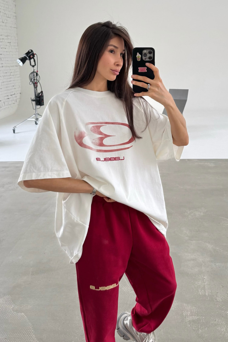 Футболка OVER FIT DR logo WHITE Label .B, цвет: белый,  купить онлайн